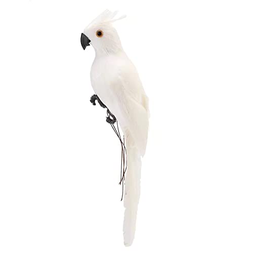 2 Pcs Artificial Birds Fake Parrot Foam Feather Parrot Birds for Home Garden Lawn Decoration Ornaments Party Accessories 25cm