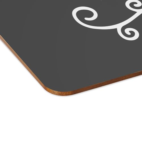 4 Sets de table noirs grand format 39,5x28,5 cm avec dessous en liège souple - 4