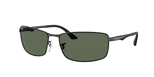 Ray-Ban RB3498 Sunglasses Bundle: RB 3498 002/71 Black Dark Green and Universal Anti-slip Silicone Leash