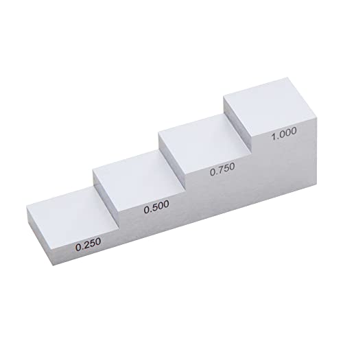Bloque de Calibración en Cuña de 4 Pasos, Rango de 0.250" a 1.000", Acero de Bajo Carbono 1018, Precisión para Medidor de Espesor Ultrasónico (Pruebas NDT) miniatura 1