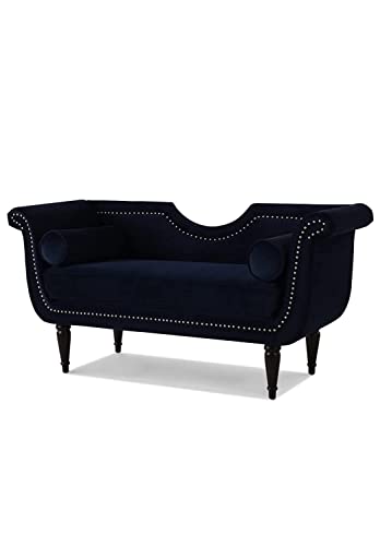 Image of Luxury Velvet 2 Seater Chaise Lounge Sofa - Tufted Chesterfield Modern Couch with Button Tufted Back Elegant Lounge Couch for Living Room, Bedroom, Office