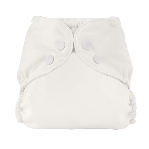 Image of Esembly Cloth Diaper Cover - Reusable Swim Diaper, Waterproof, Breathable - Adjustable Outer Layer Over Absorbent Inner for Blowout Protection - Parchment, Size 2 (18-35lbs)
