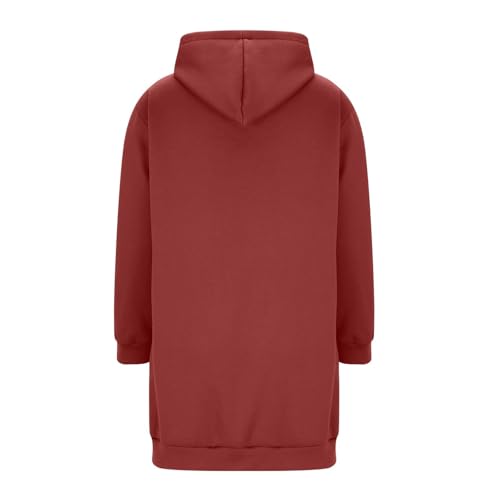 Women's Zip Up Long Hoodies Oversized Fleece Long Sleeve Tunic Sweatshirts Casual Fall Jacket Coat with Pocket4