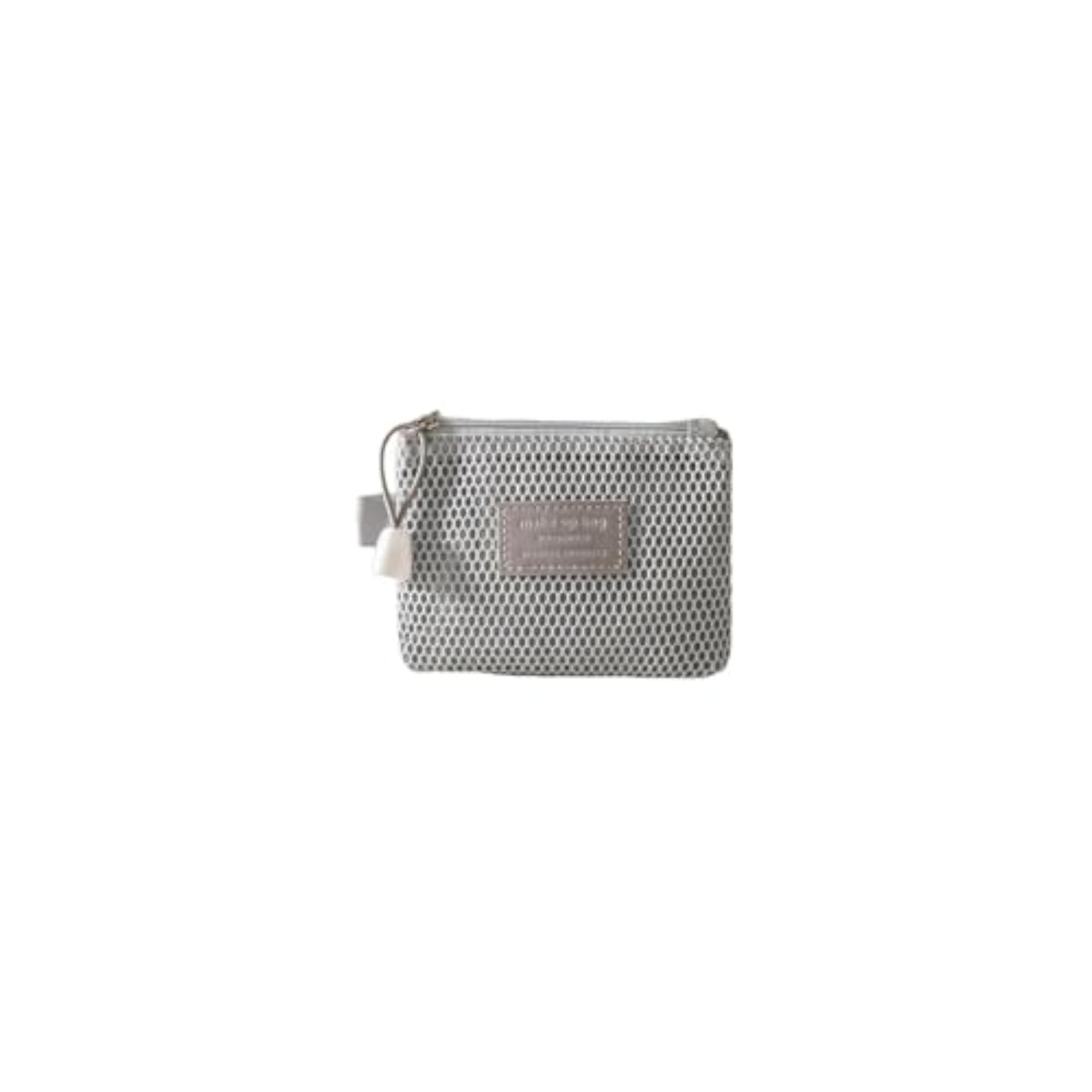 Mini Double Fastener Mesh Organizer Travel Cosmetic Case