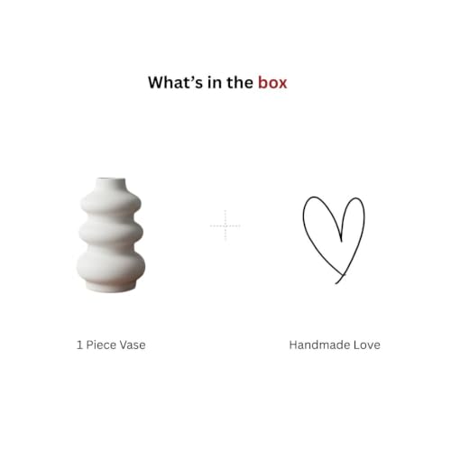 Image of Modern Ceramic Flower Vase for Home Decor Matte White Decorative Table Vase Nordic Minimalist Vase for Pampas Grass, Dried & Artificial Flowers Living Room, Bedroom, Office