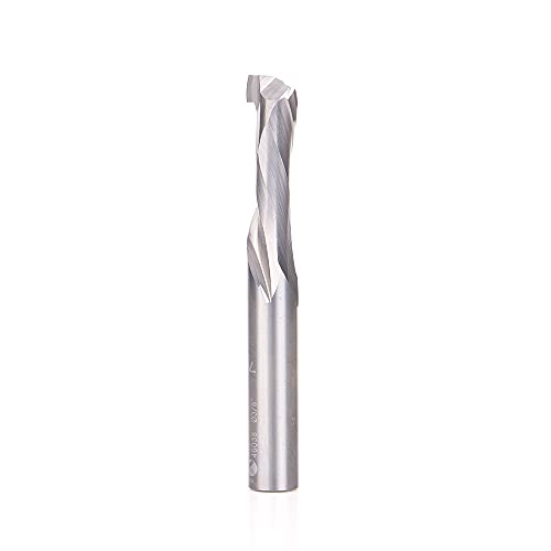 Amana Tool 46038 CNC Solid Carbide Compression Spiral Single Flute 3/8 D x 1-1/8 CH x 3/8 SHK x 3 Inch Long Router Bit