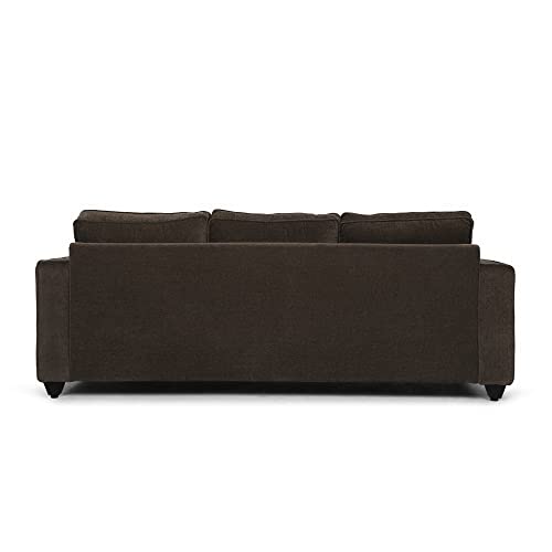 Image of Wakefit Sofa Set | 3 Year Warranty | Sofa 5 Seater, 5 Seater Sofa for Living Room, Wooden Sofa Set, Sofa Set 3+1+1 Seater - Napper(Malphino : Dark Earth)