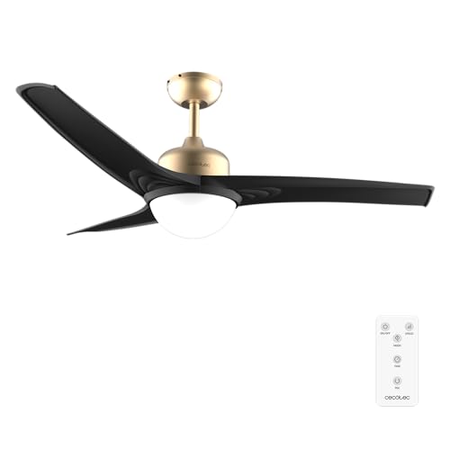 Cecotec - Ventilatori da Soffitto EnergySilence Aero 560 GoldBlack - 62 W, Diametro 132 cm, Lampada...