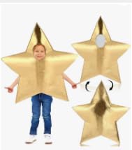 Jenaai Gold Nativity Star Costume for Kids Star Shaped Costume Kids Christmas Scene Cosplay Outfits Apparel Religion Living Props for Religion Sunday School Church Supply