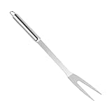BESPORTBLE Edelstahl Grillgabel mit Langem Griff Rostfrei Bbq Fleischgabel für Camping Picknick Küche mit Aufhängehaken zum Grillen und Servieren von Braten und Fleisch