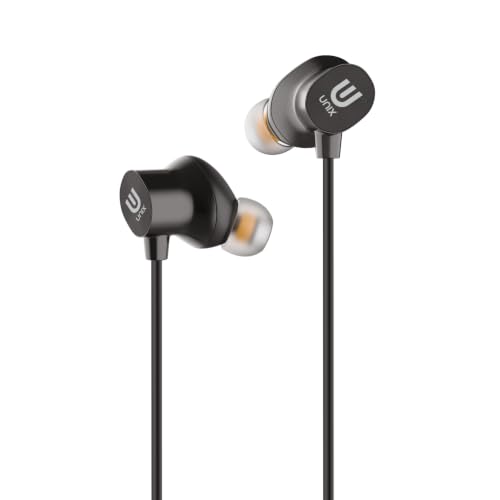 Image of Unix JAMZ Type-C Earphones with 10mm Dynamic Driver, Super Bass Boosted Sound, in-Ear Headphones with Mic, 1.2m Cable, Noise Isolation Earbuds for Android Phones, Tablets & Type-C Devices - Black