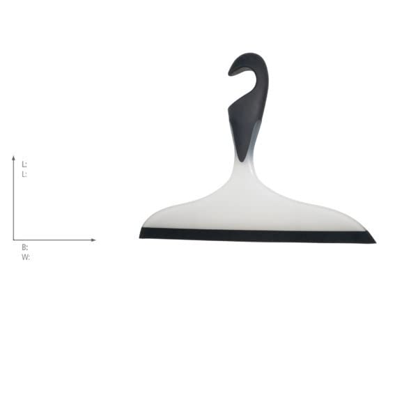 Image of WENKO 18752100 Bathroom Squeegee Loano Black - for Bath and Shower, Plastic, Black