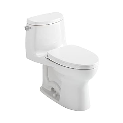 TOTO TMS604124CUFG01 UltraMax II One-Piece Elongated 1.0 GPF Universal Height Toilet and SoftClose Seat Cotton