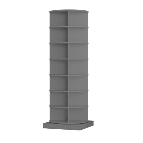 Image of HKLYRHIMO Rotating Storage Rack-American Design White-7-Tier Spinning Storage Rack,Free Standing 360 Revolving Shoe Organizer-for Bedroom,Livingroom,Hallway. (Gray,7-Tier with Base)