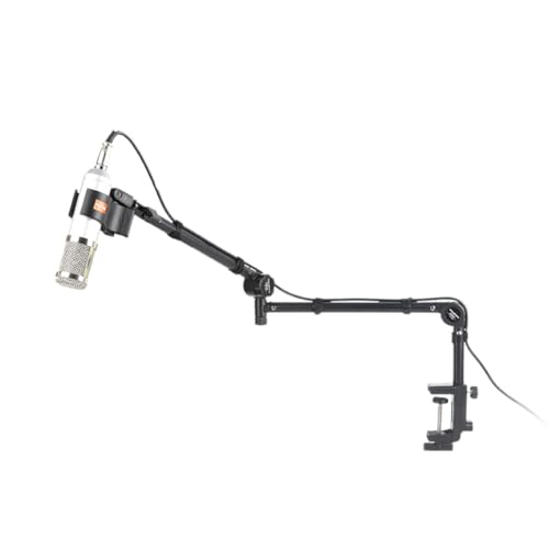 Wouueso Support de microphone pliable pour enregistrement, bras de suspension avec pince de montage sur table