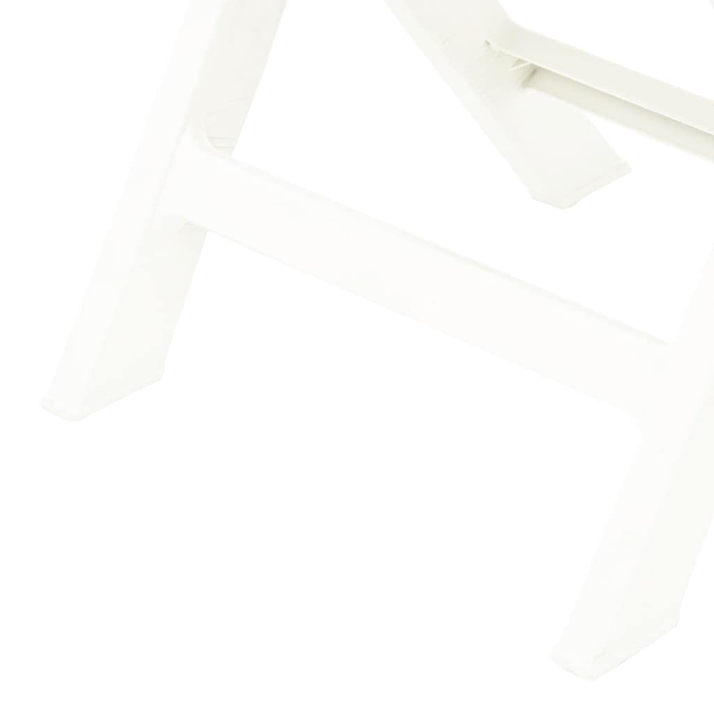 Lot de 2 chaises de jardin pliantes, en plastique, blanches, 44 x 41 x 78 cm, résistantes aux intempéries, légères et pliables, pour terrasse, balcon, camping, jardin