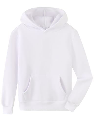 Image of Spring&Gege Youth Solid Fleece Hoodies Pullover Hooded Sweatshirts for Children (3-12 Years)