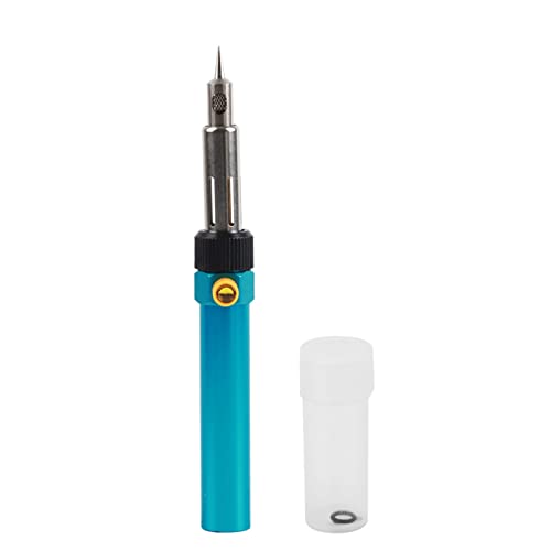 Adfaga Encendedor de antorcha de butano, soldador de gas recargable, herramienta de soldadura inalámbrica portátil con control de temperatura de llama ajustable para hacer joyas y