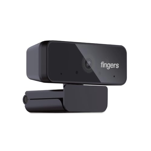 Image of FINGERS Hi-Res 2K Web Camera - QHD 2K, Wide Angle, Auto-Focus, Built-in Mic | USB Web Camera for PCs, Laptops, QHD 2592 x 1944 2K Resolution, 360 Rotation, 75 Distortion-Free Wide Viewing Angle