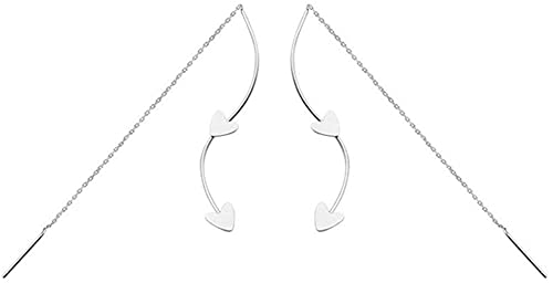 Boucles d'oreilles pendantes cœur en argent 925 à porter du bureau aux soirées