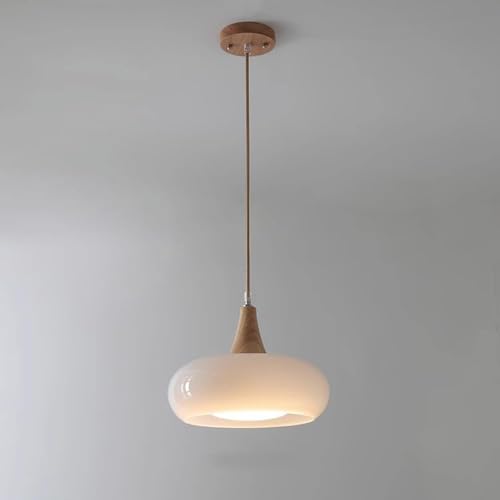 Lámpara H3TF5J de cristal de leche minimalista con luz difusa para dormitorio