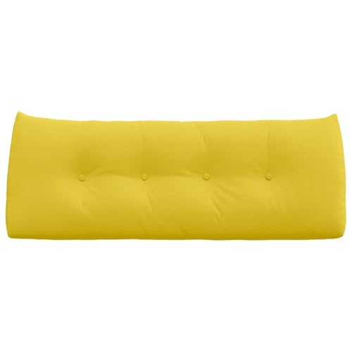 Coussin de dossier jaune pour lire au lit confortablement le soir