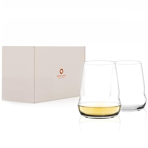 Copo para Vinho Branco Stölzle Lausitz Cocoon 445 ml – Conjunto de 2 Peças – Copo Modernas de Cristal para Máxima Liberação de Aromas – Copos Baixos Elegantes - Resistente e compatível com lava-louças