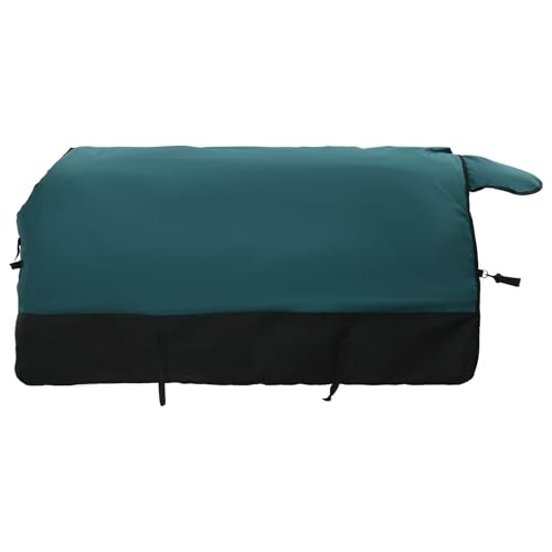 vidaXL Manta para Caballo Verde Oscuro y Negro 155 cm Poliéster