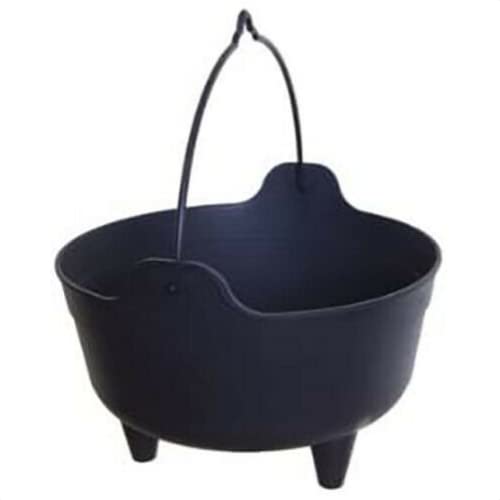 TRTO 1Pcs Black Color Garland Cauldron Planter with Handle Large Size (Black Color) (10 Inch)