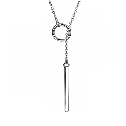 Accessoires bijoux femmes : collier long cercle pendentif argent 925 tendance