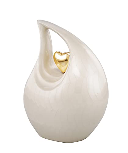 Image of Cremation Urns, Urn for Ashes, Adult Female and Male urn, Urn for Human Ashes, Decorative Burial Urn for Adult Men and Women-Heart of Love(Non-Customize, Adult)
