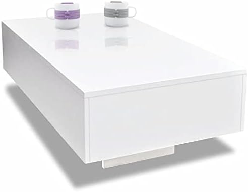 vidaXL Coffee Table High Gloss White 115x55x31cm Modern Living Room Furniture