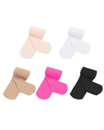 Century Star 5 Pairs Ballet Tights for Girls 4-6 Years Toddler-Soft Footed Dance Transition Tights Casual Sets