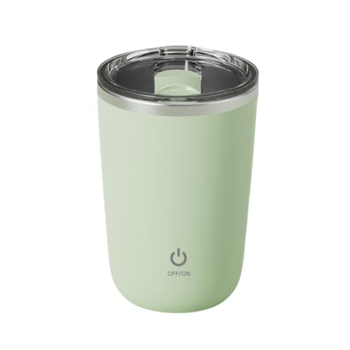 自動ミキサーカップ マグネット 自動撹拌 大容量350ML 自動撹拌コーヒーマグ シェーカーボトル ステンレス製 ジュース ミルクティー 携帯便利 電動シェーカー 混合カップ 電動 フタ付き 防水 軽量 家庭 仕事 旅行 グリーン