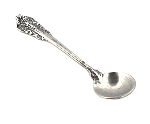 925 Sterling Silver Small Salt Spoon - Premium Quality 2.2' Polished Round Bowl Mustard Spoon - Beautiful Designed Handle - Gift for Culinary Enthusiasts