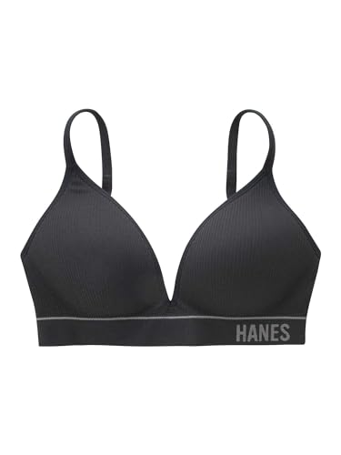 Hanes Women's Originals Wireless Seamless Rib Bralette, ComfortFlex Fit Wirefree Bra