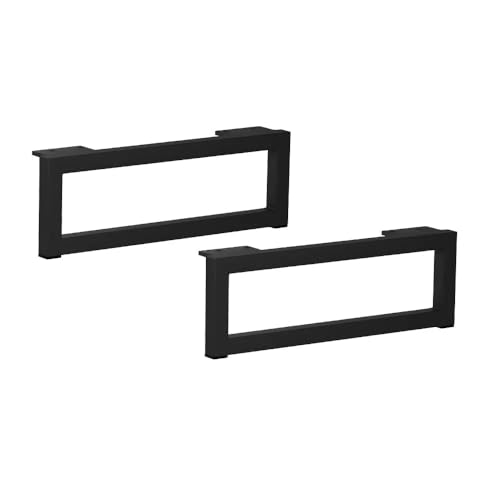 WAMAK Hochwertige Rechteckige Möbelfüße 2 Stück | Stilvolle Möbelbeine für Sofas und Schränke – Matt Schwarz, Höhe: 120 mm, Robuste Möbelbasis im Loft-Design (Höhe: 12cm | Breite: 35cm [2 Stück])