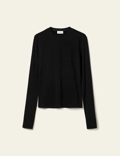 Image of LilySilk Women Silk Breeze Jersey T-Shirt Long Sleeves Slim Fit Tee Ladies Soft and Stretch Round Neck