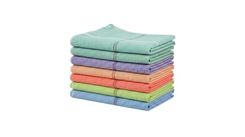 Image of Pure Handloom Cotton Men's Handkerchief, Multicolour, Highly Absorbent, Machine Washable, Pack of 12