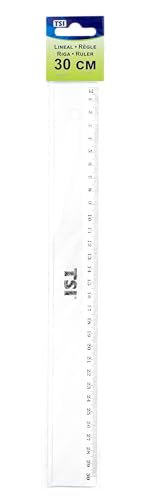 TSI Règle 30 cm en plastique, transparent, N° d'art. 46030