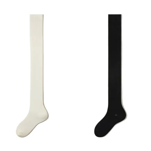 Bas au-dessus du genou fins en coton, chaussettes hautes de compression pour look d'automne
