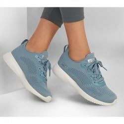 Skechers Skechers Women's Bobs Squad Tough Talk Sneakers, Lt Blue Engineered Knit, 6.5 UK