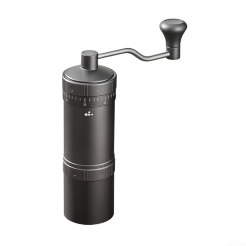 Sandyseptember Macinacaffè manuale leggero con corpo in alluminio e sbavature in acciaio inossidabile per macinatura uniforme, per campeggio e escursionismo (grigio1)