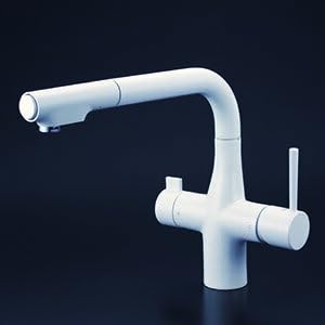 KVK ビルトイン浄水器用シングルシャワー付混合栓(eレバー)マットホワイト KM6121SCECM4