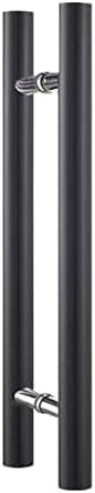 DFGHNBVC Barn Door Hardware - H Shaped Sliding Door Handle Set For Interior/Exterior Doors, Modern Wooden Push Pull Door Handle,Black-80Cm (31 1/2