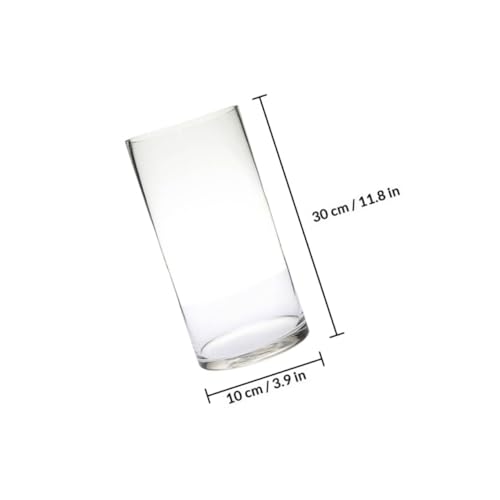 Vase cylindrique transparent en verre de 30 cm pour décoration