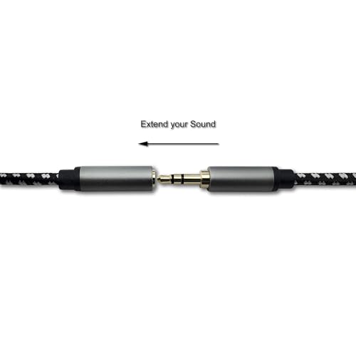 Cable auxiliar extensión Jack 3.5mm macho a hembra 10 ft miniatura 3