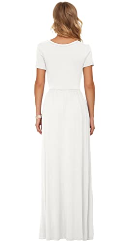 Image of AUSELILY Women's Classic Short Sleeve Loose Plain Casual Long Maxi Dresses for Women 2026