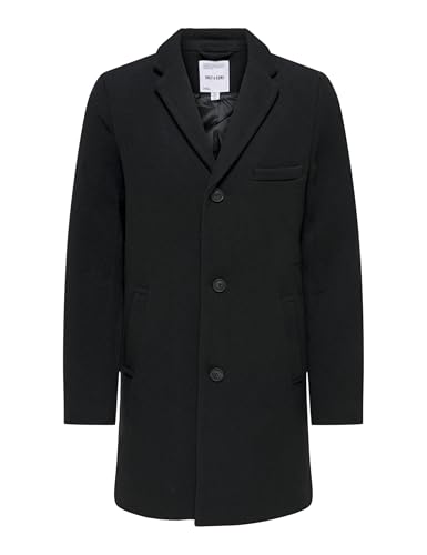 ONLY & SONS Onsjaylon Wool Coat Noos Otw Abrigo Largo, Negro 1, S para Hombre