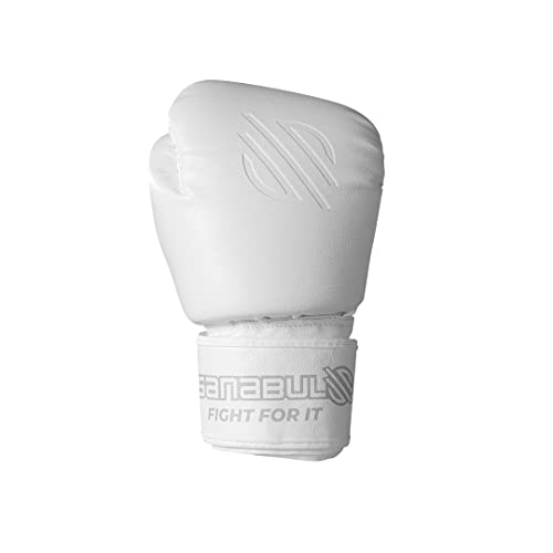 Sanabul Battle Forged Thai Style Kickboxing Professional Gloves (White, 14 Oz) #TOP4